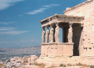 Acropolis: Caryatids, the six maidens who take the place of columns