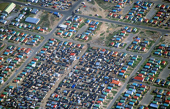 Cape Town Townships from aircraft