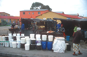 Cape Town Townships people selling meat and home-made beer