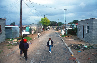 Cape Town Townships street scene with kids