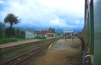 Outeniqua Choo Tjoe steam train leaving George station