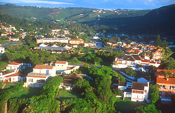 Plettenberg Bay houses from aircraft