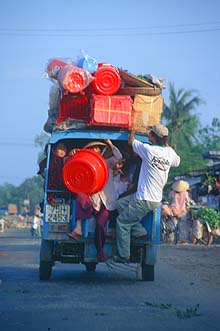 Danang - cramped minibus