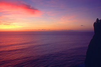 Bali Uluwatu temple at sunset panorama2