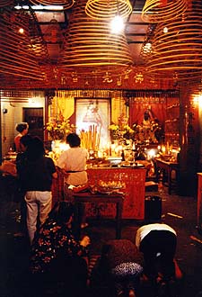 Man-Mo Temple with big incense spirals
