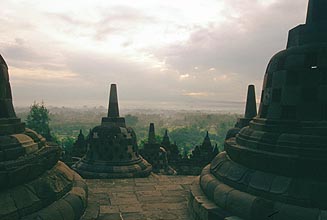 Yogjakarta Borobudur at sunrise