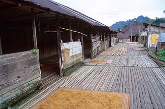 Kuching - Bidayuh longhouses - outer verandah