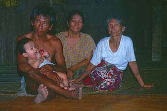 Iban Longhouse Family 1