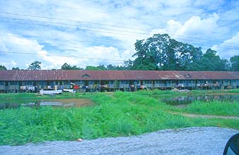 Modern Iban Longhouse near Bandar Sri Aman