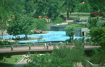 KLCC park with bridge and swimming pool