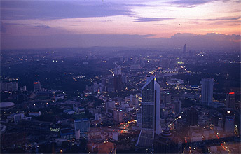 Kuala Lumpur panorama from KL Tower by night