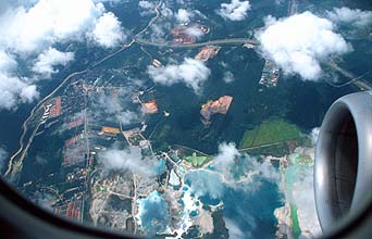 Kuala Lumpur tin mine with lakes