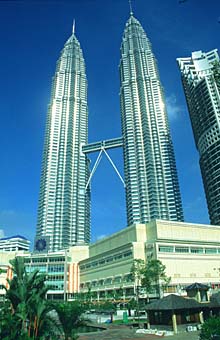 Petronas Twin Towers portrait from park