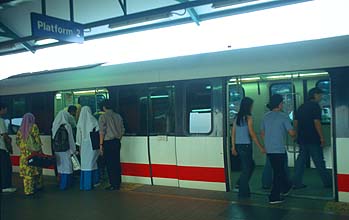 Putra LRT driverless railway boarding