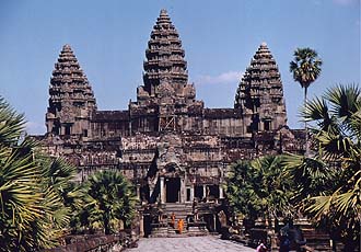 Angkor Wat with monks, Siem Reap