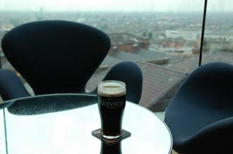DUB Dublin - Guinness Storehouse and Brewery museum - pint of Guinness with view in Gravity Bar 3008x2000