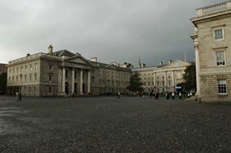 DUB Dublin - Trinity College Front Square panorama with Exam Hall 3008x2000