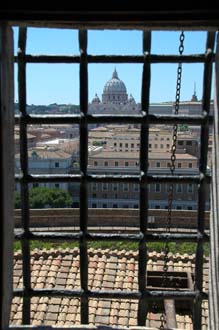 FCO Rome - Castel Sant Angelo view towards St Peters Basilica through window 3008x2000