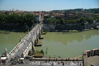 FCO Rome - River Tiber and Ponte Sant Angelo view from Castel Sant Angelo 02 3008x2000