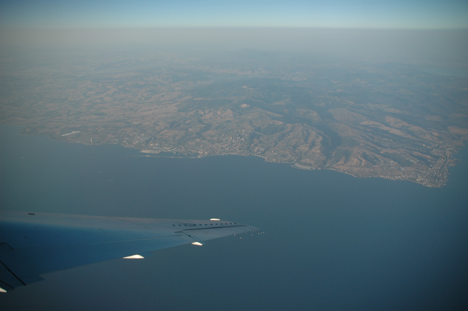 FCO Rome - Civitavecchia port city from aircraft 01 3008x2000