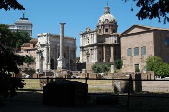 FCO Rome - Roman Forum Romanum - Curia with Chiesa di San Luca e Santa Martina and Vittoriano 02 3008x2000