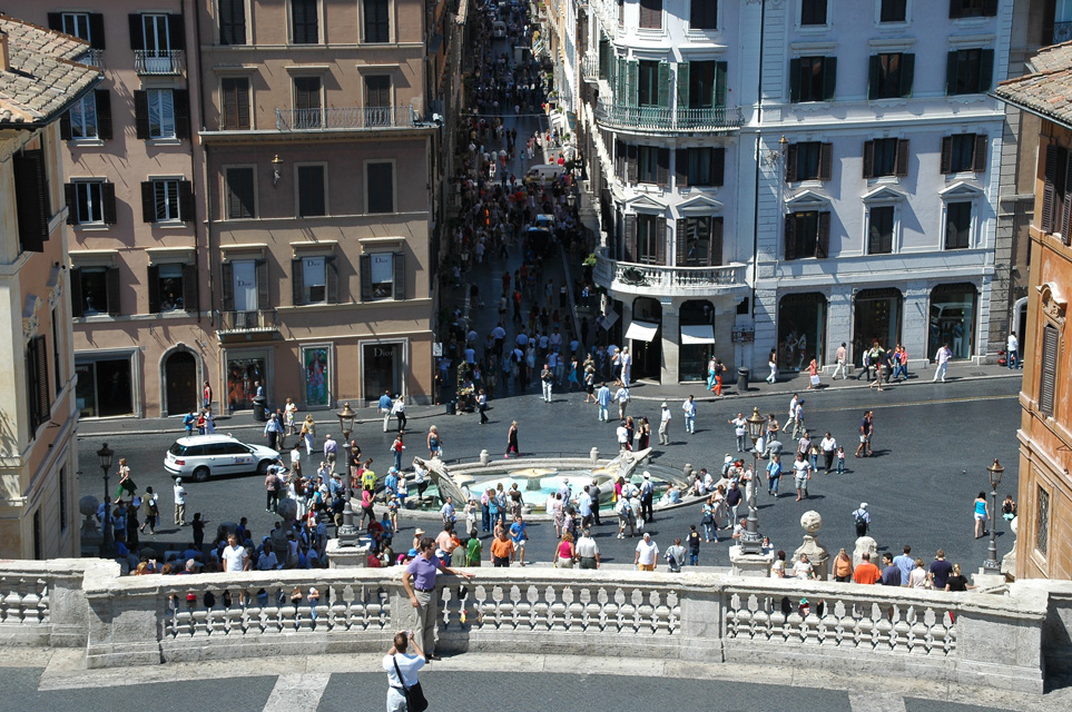 FCO Rome - Piazza di Spagna and Spanish Steps view from Trinita dei Monti church 3008x2000