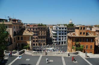 FCO Rome - Piazza di Spagna and Spanish Steps view from Trinita dei Monti church towards Via Condotti 3008x2000