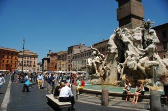 FCO Rome - Piazza Navona with Berninis masterpiece Fontana dei Quattro Fiumi fountain 02 3008x2000