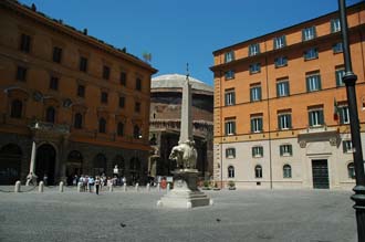 FCO Rome - Piazza della Minerva with a Bernini statue of an elephant supporting an Egyptian obelisk 3008x2000