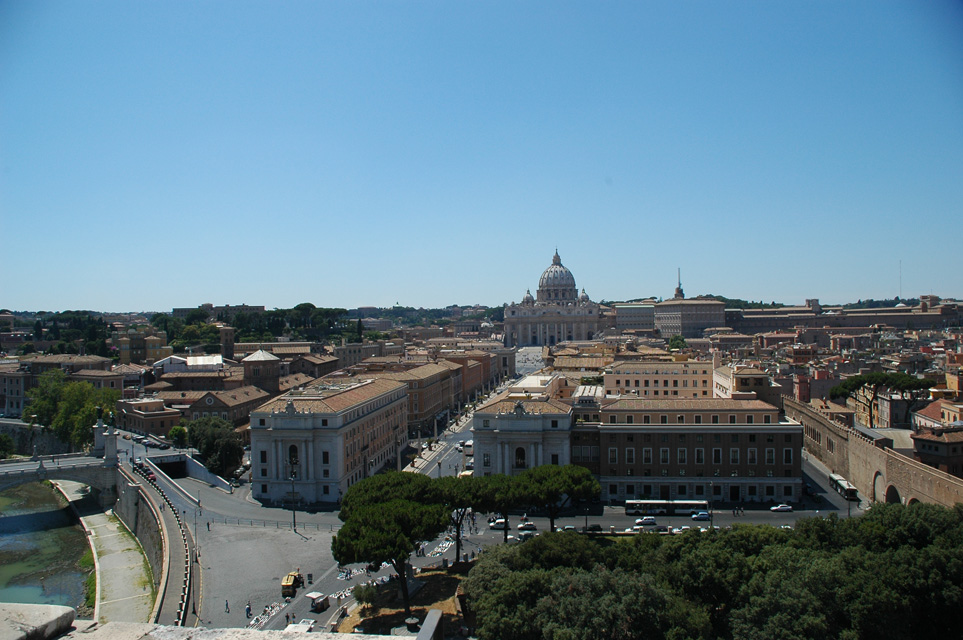 FCO Rome - Piazza Pia and St Peters Basilica view from Castel Sant Angelo 03 3008x2000