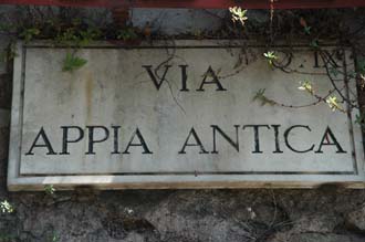 FCO Rome - Via Appia Antica sign with road name 3008x2000