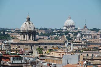 FCO Rome - view from the Vittoriano towards the Church of Sant Andrea della Valle and San Peters Basilica with the Vatican 3008x2000