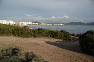 PMI Mallorca - Cala Millor and Cala Bona - beach panorama with hotels 3008x2000