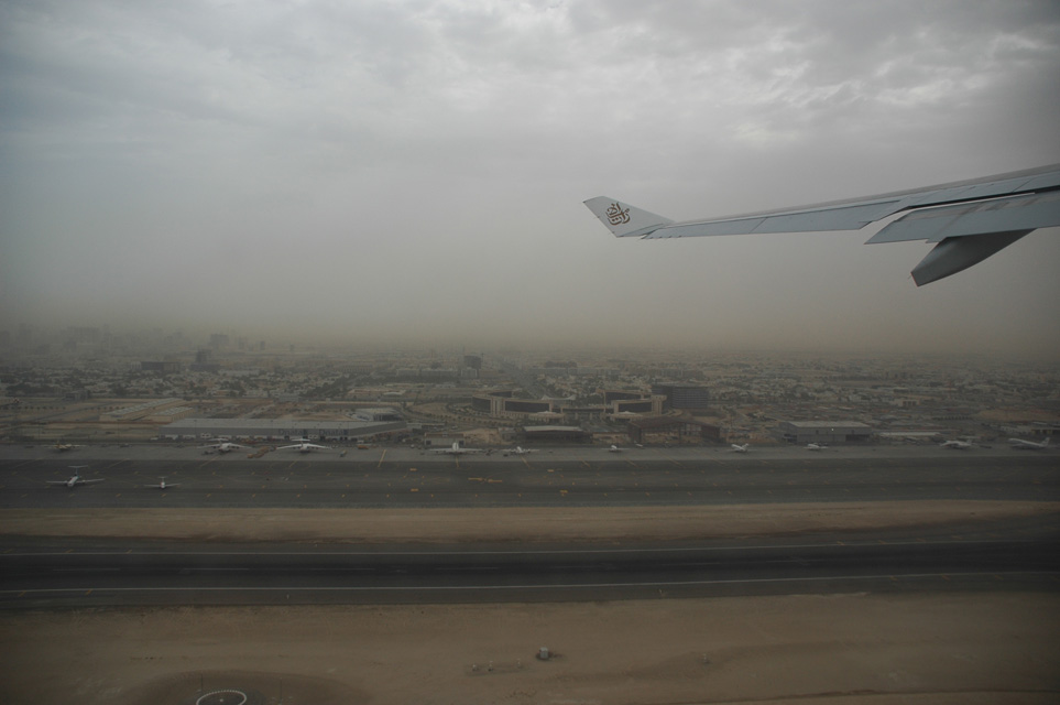 DXB Dubai International Airport - runway and aircraft hangar after take-off 3008x2000