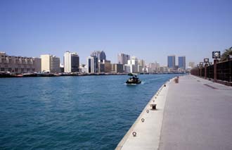 DXB Dubai creek - Bur Dubai promenade panorama with Deira skyline 5340x3400