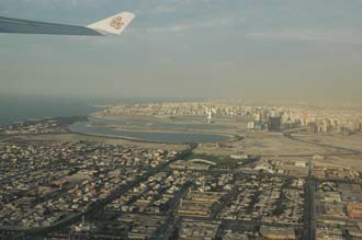 DXB Dubai from aircraft - Al Mamzar residential area and beach with Sharjah in the background 02 3008x2000