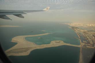 DXB Dubai from aircraft - Hamriya Port with The Palm-Deira under construction in january 2006 01 3008x2000