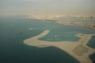 DXB Dubai from aircraft - Hamriya Port with The Palm-Deira under construction in january 2006 03 3008x2000