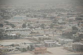 DXB Dubai from aircraft - residential housing with mosque near Dubai International Airport 3008x2000