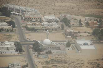 DXB Dubai from aircraft - residential housing with small mosque 3008x2000