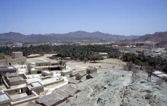 DXB Hatta Heritage Village - panorama from watchtower with Hatta Town in the background 02 5340x3400