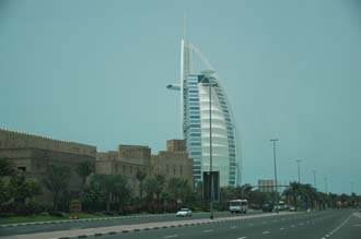DXB Dubai Jumeirah Beach - Burj Al Arab Hotel from Al Jumeirah Road 3008x2000