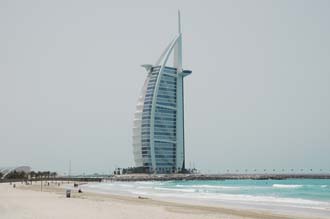 DXB Dubai Jumeirah Beach - Burj Al Arab Hotel with white sandy beach 01 3008x2000