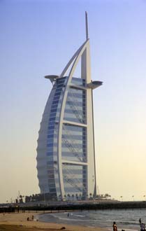 DXB Dubai Jumeirah Beach - Burj al-Arab Hotel in the evening sun 5340x3400