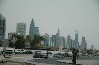 DXB Dubai Jumeirah Beach - Sheikh Zayed Road skyscrapers seen from Al Satwa near Jumeirah Mosque 3008x2000