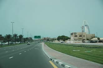 DXB Dubai Jumeirah Beach - road to Madinat Jumeirah Resort Hotel and Burj al Arab Hotel from Interchange No. 4 3008x2000
