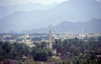 DXB Bidiya - village view with minaret from watchtower above Bidiya mosque 5340x3400
