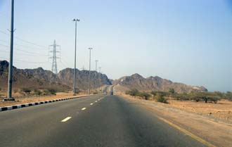 DXB Dibba - road from Khor Fakkan to Dibba with Hajar mountains 5340x3400